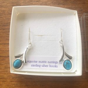 Turquoise and silver earrings